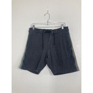 Vissla Shorts Mens Medium 31-32 Gray Fleece Lined Jogger Casual Striped Trim